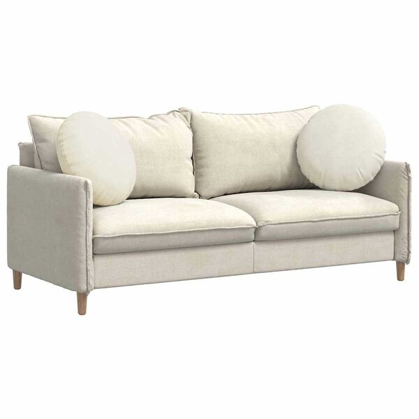 vidaXL Sittkuddar 2 pcs Kr&auml;m &Oslash;50 x 19 cm Sammet