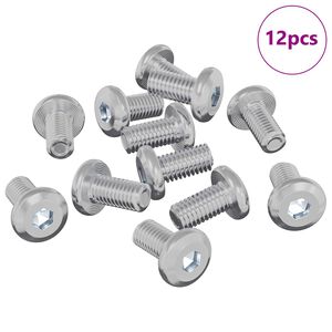 vidaXL L&aring;gskruv Enf&auml;rgad 12 pcs Silver M6 x 12 mm St&aring;l