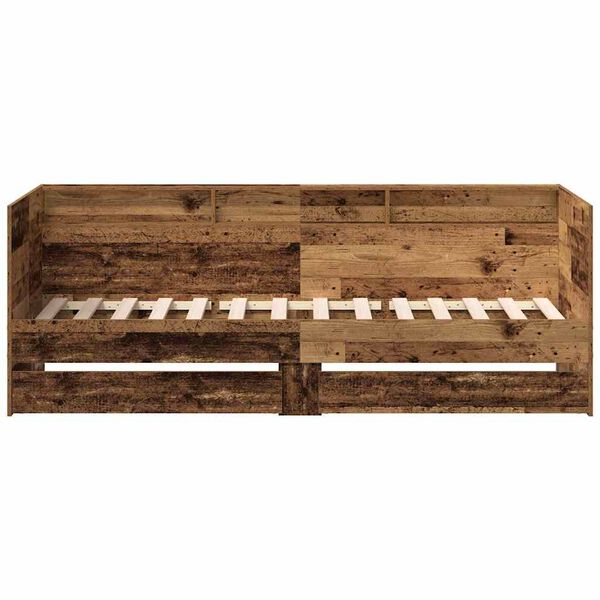 vidaXL S&auml;ngram med L&aring;dor Gammalt tr&auml; 90 x 190 cm Konstruerat tr&auml;