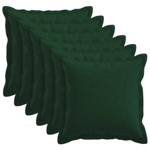 vidaXL Kudd&ouml;verdrag 6 st HOUTEN M&ouml;rkgr&ouml;n 30 x 30 cm Faux Linne