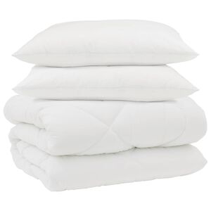 vidaXL Vinter T&auml;cke med kudde 3 pcs Vit Mikrofiber