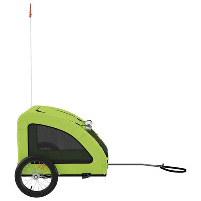 vidaXL Cykelvagn för djur grön oxfordtyg och järn