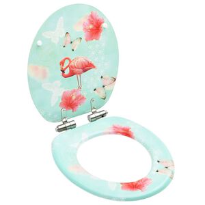 vidaXL Toalettsits med mjuk st&auml;ngning MDF flamingo