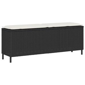 vidaXL Tr&auml;dg&aring;rdsb&auml;nk med dyna svart 110x30x40,5 cm konstrotting