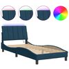 vidaXL Bed Frame with LED without Mattress "Hanko" Blue 90x190 cm Velvet