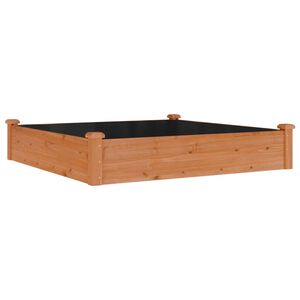 vidaXL Odlingsl&aring;da med foder brun 120x120x25 cm massivt grantr&auml;