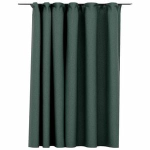 vidaXL M&ouml;rkl&auml;ggningsgardin med krokar linnelook gr&ouml;n 290x245 cm