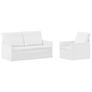 vidaXL Soffset 2 st Vit Tyg
