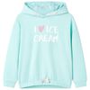Barnhoodie ljus aqua 104