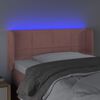 vidaXL Sänggavel LED rosa 103x16x78/88 cm sammet