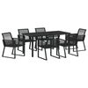 vidaXL Tr&auml;dg&aring;rdsm&ouml;belset 7 pcs Svart Pulverlackerat st&aring;l