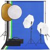 vidaXL Fotostudio med lampor, bakgrund och reflexsk&auml;rm
