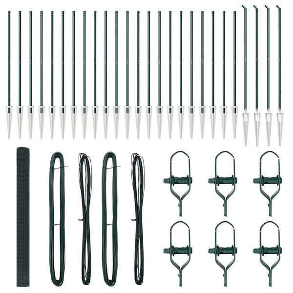 vidaXL St&auml;ngselstolpe Gr&ouml;n 50 x 1,5 m (16 x 16 mm n&auml;t) St&aring;l och PVC