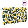 vidaXL Konstv&auml;xt murgr&ouml;na spalj&eacute; expanderbar 5 st gul 180x30 cm