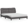 vidaXL Bed with Mattress "Hvar" Grey 160x200 cm Faux Leather