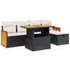 vidaXL Loungegrupp med dynor 6 delar svart konstrotting