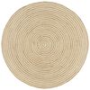 vidaXL Handgjord jutematta med spiraldesign vit 120 cm