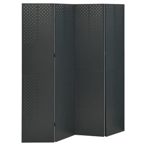 vidaXL Rumsavdelare 4 paneler antracit 160x180 cm st&aring;l