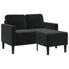 vidaXL 2-sitssoffa med sch&auml;slong L-formad svart 125 cm sammet