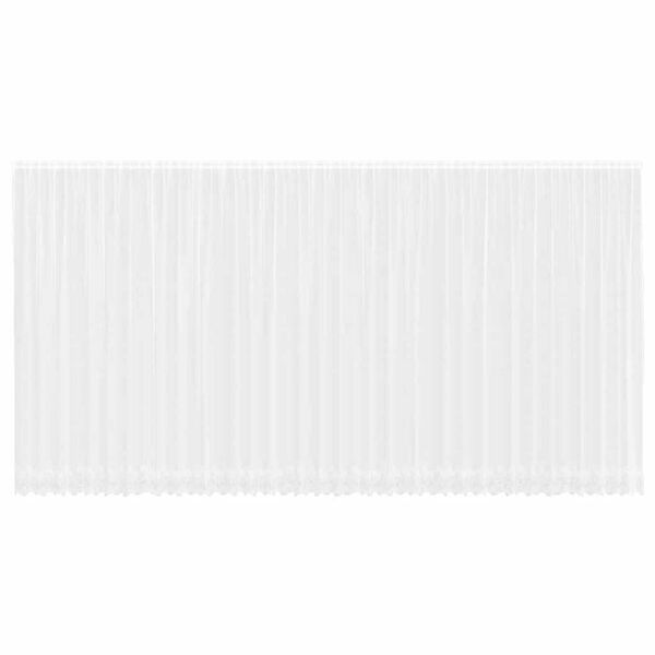 vidaXL Spetsgardin med gardiner Blommor Vit 260 x 900 cm Polyester