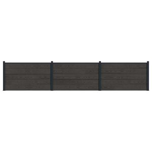 vidaXL St&auml;ngselpanel 3 pcs WPC och aluminium Svart