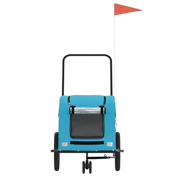 vidaXL Cykelvagn f&ouml;r djur bl&aring; oxfordtyg och j&auml;rn