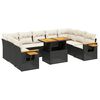 vidaXL Loungegrupp 10 delar med svarta dynor konstrotting