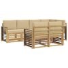vidaXL Utomhussoffset 7 st Vit och Beige Polyester