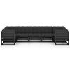 vidaXL Loungegrupp f&ouml;r tr&auml;dg&aring;rden med dynor 7 delar svart massiv furu