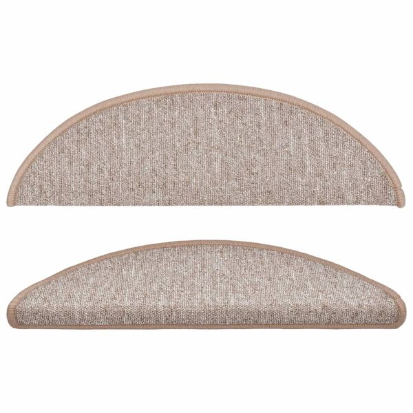 vidaXL Trappmattor 10 st 56x17x3 cm ljusbruna halvrunda