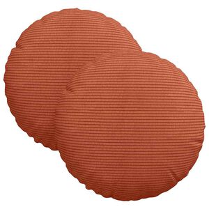 vidaXL Sittkuddar 2 pcs R&ouml;d orange &Oslash; 30 cm Kordread tyg