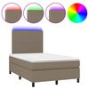vidaXL Rams&auml;ng med madrass & LED taupe 120x190 cm tyg