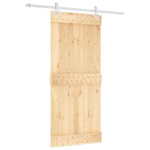 vidaXL Skjutd&ouml;rr 90 x 210 cm Massiv furutr&auml;d&ouml;rr (obehandlad)