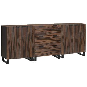 vidaXL Sk&auml;nksats 3 st Brun 180 x 33 x 75 cm Massivt mangotr&auml;