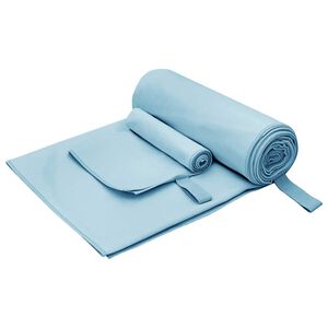vidaXL Sporthandduk Set 2 st Bl&aring; 50 x 30 cm, 200 x 100 cm