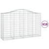 vidaXL Gabioner b&aring;gformade 18 st 200x50x120/140 cm galvaniserat j&auml;rn