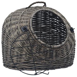 vidaXL Kattbur gr&aring; 45x35x35 cm naturlig pil