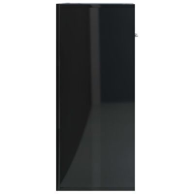 vidaXL Skänk svart högglans 60x30x75 cm spånskiva