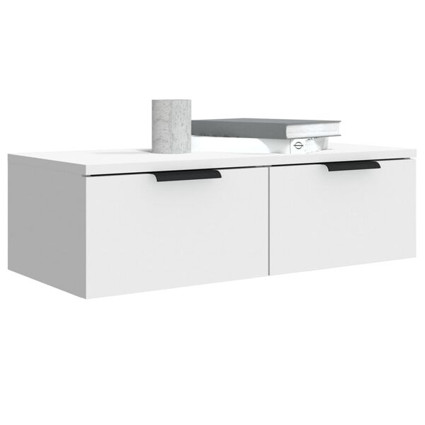 vidaXL V&auml;ggsk&aring;p 2 st vit 68x30x20 cm konstruerat tr&auml;