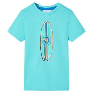 vidaXL T-shirt med korta &auml;rmar f&ouml;r barn aqua 116