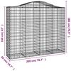 vidaXL Gabion bågformad 200x50x160/180 cm galvaniserat järn