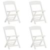 vidaXL Hopf&auml;llbara tr&auml;dg&aring;rdsstolar 4 st PP vit