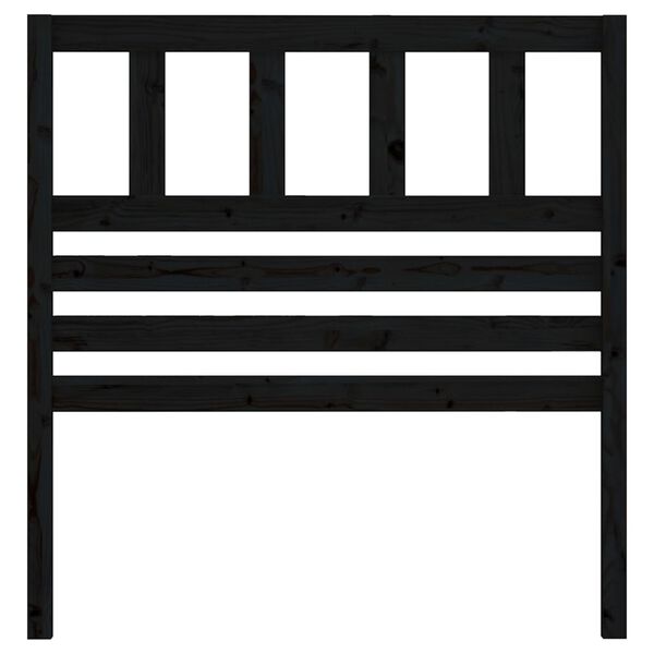 vidaXL Sänggavel svart 81x4x100 cm massiv furu