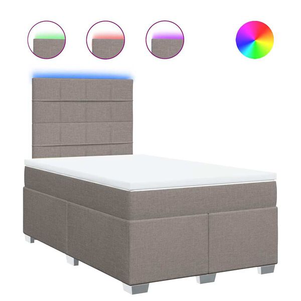 vidaXL Rams&auml;ng med madrass taupe 120x200 cm tyg