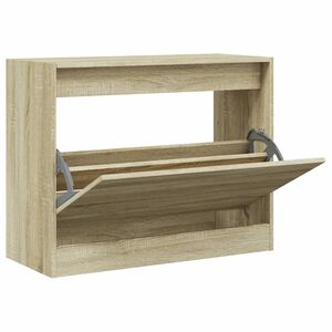 vidaXL Skohylla sonoma-ek 80x34x63 cm konstruerat tr&auml;