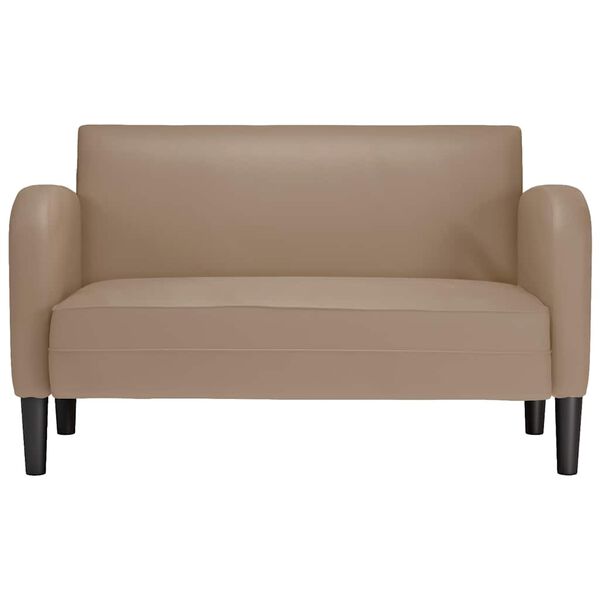 vidaXL Loveseat soffa cappuccino 110 cm konstl&auml;der