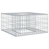 vidaXL Gabion upph&ouml;jd s&auml;ng 80 x 80 x 40 cm Galvaniserat St&aring;l Silver