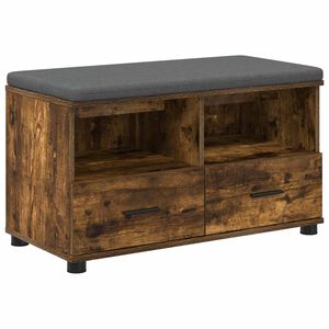 vidaXL Hallb&auml;nk R&ouml;kt ek 80 x 38 x 46 cm Sp&aring;nskiva och kl&auml;dfabric