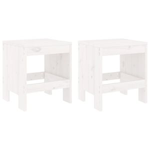 vidaXL Tr&auml;dg&aring;rdspallar 2 st vit 40x36x45 cm massiv furu