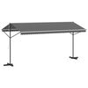 vidaXL Frist&aring;ende markis 5 x 3 m Polyester Gr&aring;